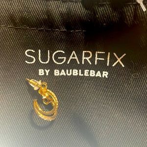 Small rhinestone semi-hoop Earrings